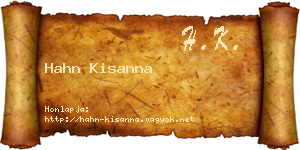 Hahn Kisanna névjegykártya